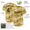 Custom Yellow Brown-Old Gold 3D Pattern Design Abstract Fluid Authentic Baseball Jersey