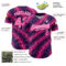 Custom Purple Pink-White 3D Pattern Design Zigzag Authentic Baseball Jersey