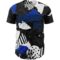 Custom Black Thunder Blue-White 3D Pattern Design Flower Authentic Baseball Jersey