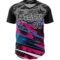 Custom Black Pink-White 3D Pattern Design Splatter Art Authentic Baseball Jersey