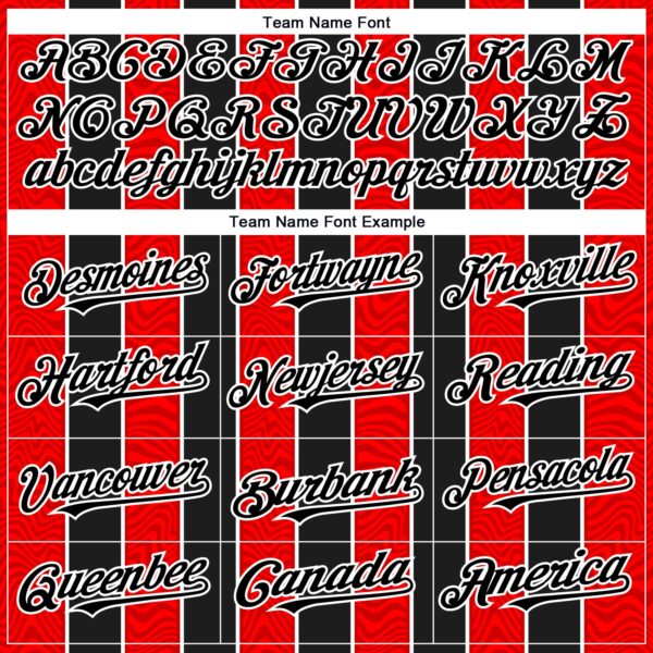 Custom Red Black-White 3D Pattern Design Stripe Authentic Baseball Jersey