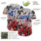 Custom Red Royal-White 3D Pattern Design American Eagle Authentic Baseball Jersey