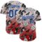Custom Red Royal-White 3D Pattern Design American Eagle Authentic Baseball Jersey