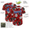 Custom Red Royal-White 3D Pattern Design American Eagle Authentic Baseball Jersey