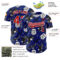 Custom Royal Red-White 3D Pattern Design American Eagle Authentic Baseball Jersey