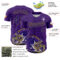 3DPattern4992-2 Custom Purple Dark Purple-Old Gold 3D Pattern Design Football Helmet And Ball Authentic Baseball Jersey