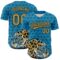 3DPattern4993 Custom Panther Blue Old Gold-Black 3D Pattern Design Football Jaguar Helmet And Ball Authentic Baseball Jersey