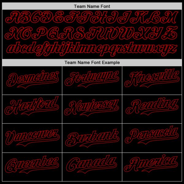 Custom Black Red 3D Pattern Design Rave Gothic Style Authentic Baseball Jersey