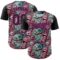 Custom Black Deep Pink 3D Pattern Design Rave Monster Authentic Baseball Jersey