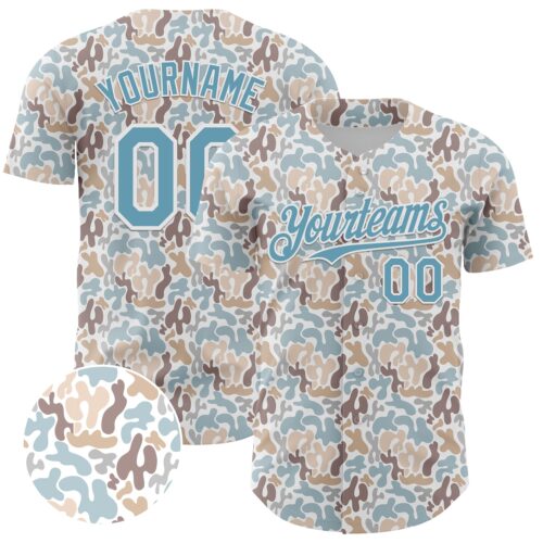 3DPattern5048 Custom White Shadow Blue 3D Pattern Design Abstract Spots Authentic Baseball Jersey