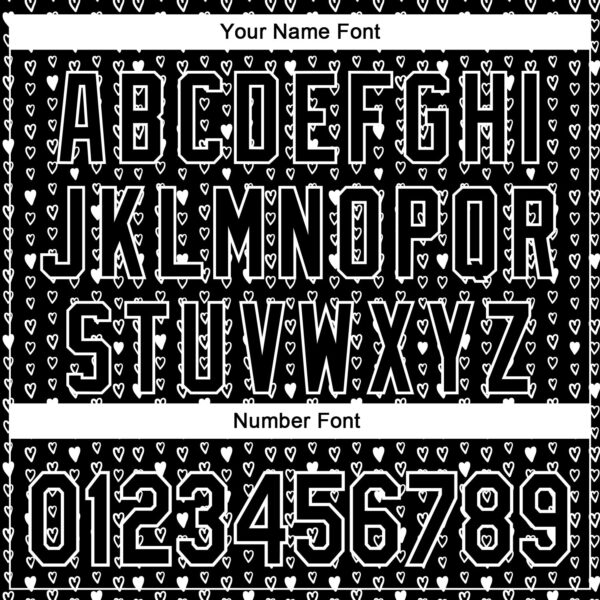 Custom Black White 3D Pattern Design Hearts Authentic Baseball Jersey
