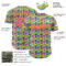Custom Green Pink-Yellow 3D Pattern Design Color Brush Blocks Authentic Baseball Jersey