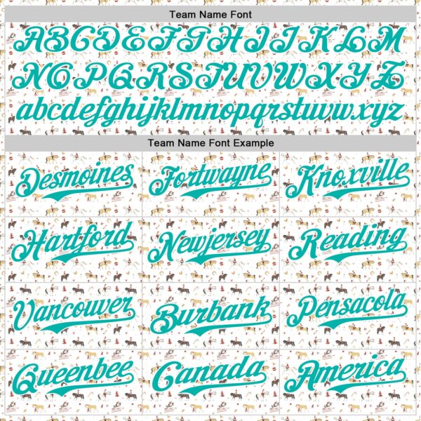 Custom White Aqua 3D Pattern Design Rodeo Cowboy Authentic Baseball Jersey