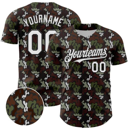 3DPattern5067 Custom Black White 3D Pattern Design Abstract Spots Authentic Baseball Jersey