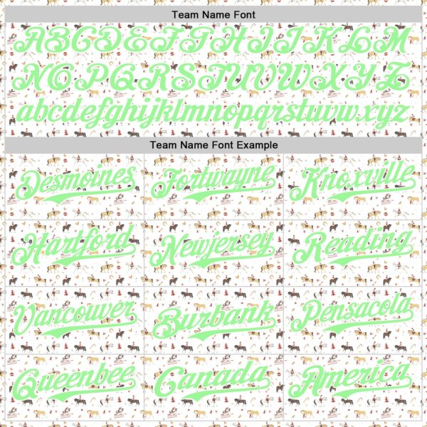 Custom White Pea Green 3D Pattern Design Rodeo Cowboy Authentic Baseball Jersey