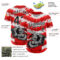 Custom Red Black-White 3D Pattern Design Knight Hero Art Authentic Baseball Jersey