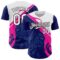 Custom Royal Pink-Black 3D Pattern Design Knight Hero Art Authentic Baseball Jersey