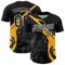 Custom Black Gold-White 3D Pattern Design Knight Hero Art Authentic Baseball Jersey