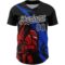 Custom Black Thunder Blue-Red 3D Pattern Design Knight Hero Art Authentic Baseball Jersey