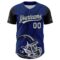 3DPattern5103-1 Custom US Navy Blue Silver-Black 3D Pattern Design Football Helmet And Animal Claw Authentic Baseball Jersey
