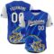 3DPattern5104 Custom Thunder Blue White-Black 3D Pattern Design Football Helmet And Animal Claw Authentic Baseball Jersey
