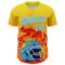3DPattern5108-1 Custom Light Yellow Sky Blue Orange-Cream 3D Pattern Design Flame Football Helmet Authentic Baseball Jersey