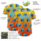 3DPattern5111-2 Custom Light Yellow Sky Blue Orange-Cream 3D Pattern Design Flame Football Helmet Authentic Baseball Jersey