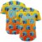 3DPattern5111 Custom Light Yellow Sky Blue Orange-Cream 3D Pattern Design Flame Football Helmet Authentic Baseball Jersey