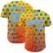 3DPattern5112 Custom Light Yellow Sky Blue Orange-Medium Pink 3D Pattern Design Football Helmet And Football Elements Authentic Baseball Jersey
