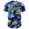 3DPattern5113-1 Custom Royal Neon Green-White 3D Pattern Design Football Helmet Authentic Baseball Jersey