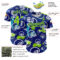 3DPattern5113-2 Custom Royal Neon Green-White 3D Pattern Design Football Helmet Authentic Baseball Jersey