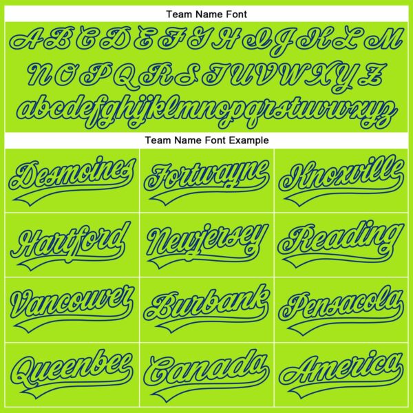 3DPattern5113-3 Custom Royal Neon Green-White 3D Pattern Design Football Helmet Authentic Baseball Jersey