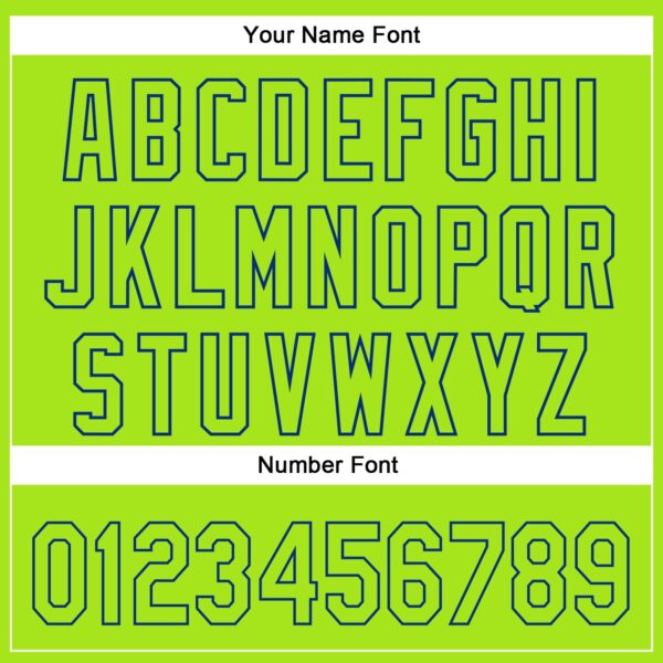 3DPattern5113-4 Custom Royal Neon Green-White 3D Pattern Design Football Helmet Authentic Baseball Jersey