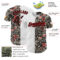 Custom White Black-Red 3D Pattern Design Vintage Tattoos Authentic Baseball Jersey