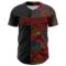 Custom Black Red 3D Pattern Design Vintage Tattoos Authentic Baseball Jersey