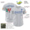 Custom White Royal Pinstripe Royal 3D Love Heart Valentine's Day Authentic Baseball Jersey