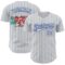 Custom White Royal Pinstripe Royal 3D Love Heart Valentine's Day Authentic Baseball Jersey