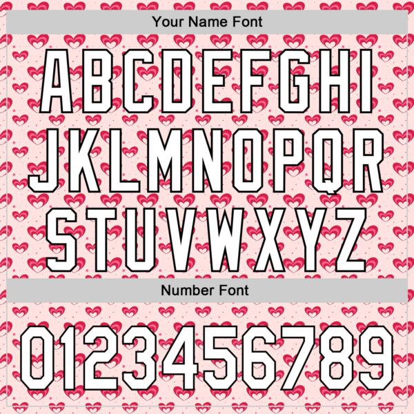 Custom Light Pink White-Black 3D Love Heart Valentine's Day Authentic Baseball Jersey