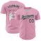 Custom Light Pink Black-White 3D Love Heart Valentine's Day Authentic Baseball Jersey