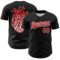 Custom Black Red-White 3D Love Heart Valentine's Day Authentic Baseball Jersey