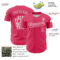 Custom Neon Pink White 3D Love Heart Valentine's Day Authentic Baseball Jersey