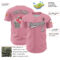 Custom Light Pink White-Black 3D Love Heart Valentine's Day Authentic Baseball Jersey