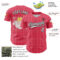 Custom Neon Pink White-Black 3D Love Heart Valentine's Day Authentic Baseball Jersey