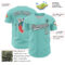 Custom Ice Blue White-Black 3D Love Heart Valentine's Day Authentic Baseball Jersey