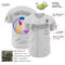 Custom White Purple Yellow Navy-Black 3D Bladder Cancer Ribbon Authentic Baseball Jersey