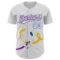 Custom White Purple Thunder Blue-Yellow 3D Bladder Cancer Ribbon Authentic Baseball Jersey