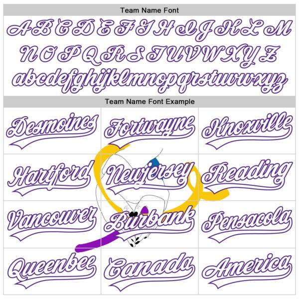 Custom White Purple Thunder Blue-Yellow 3D Bladder Cancer Ribbon Authentic Baseball Jersey