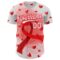 Custom White Fire Red 3D Blood Cancer Ribbon Authentic Baseball Jersey