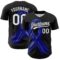 Custom Black White-Royal 3D Colorectal Cancer Ribbon Authentic Baseball Jersey