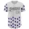 Custom White Purple-Black 3D Gynecological Cancer Ribbon Authentic Baseball Jersey